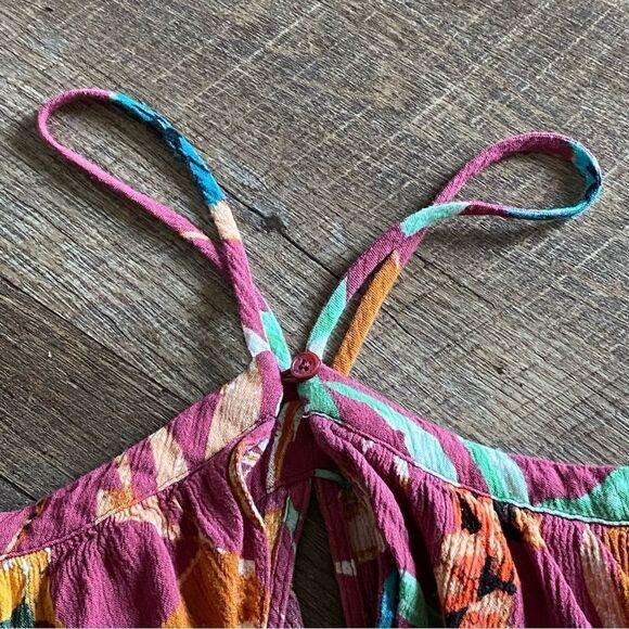 Express Floral Top Off Shoulder Tropical Ruffle Pink Purple Hawaiian - Picture 8 of 12